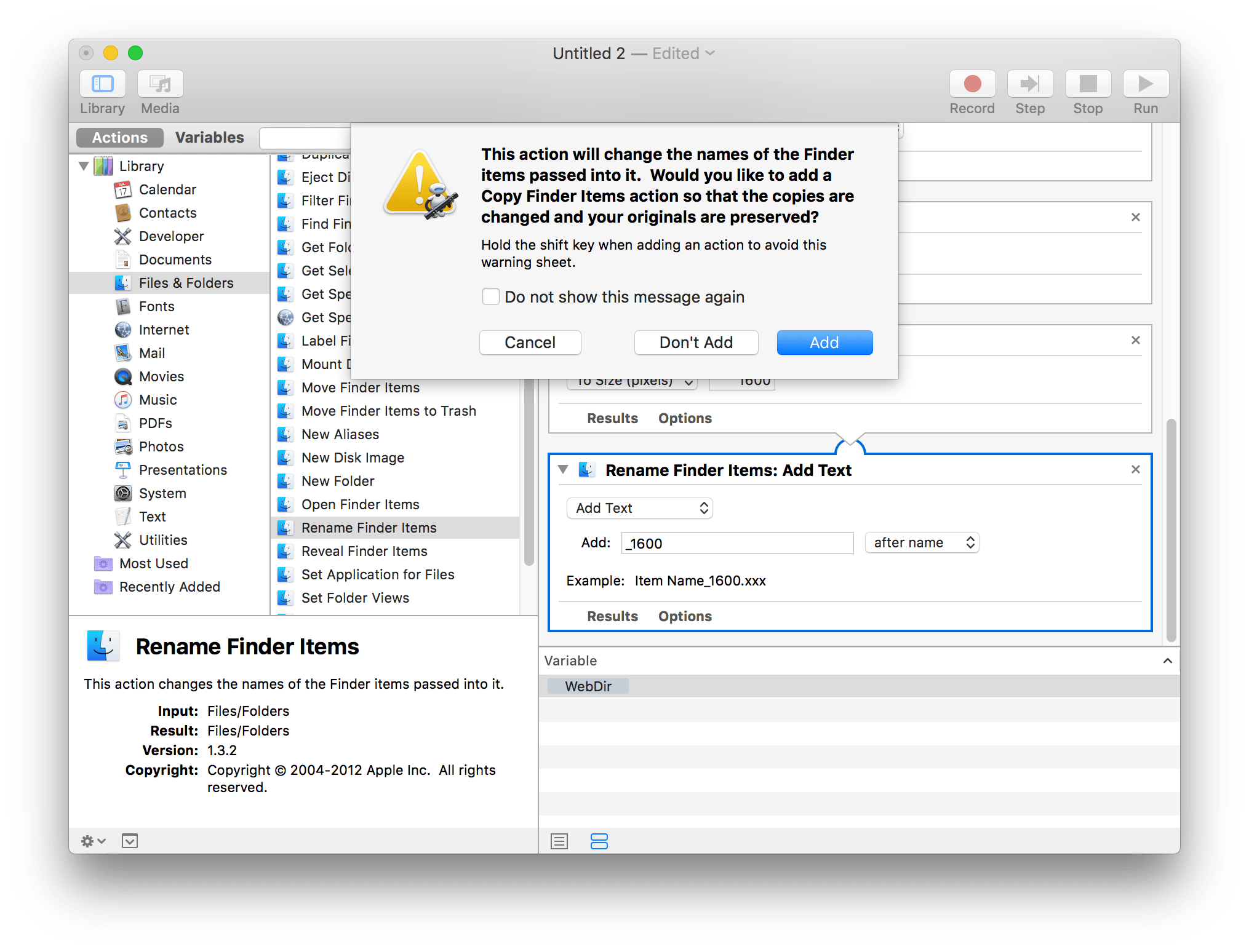 Batch Photo Resize with Mac OSX Automator GAD's Ramblings