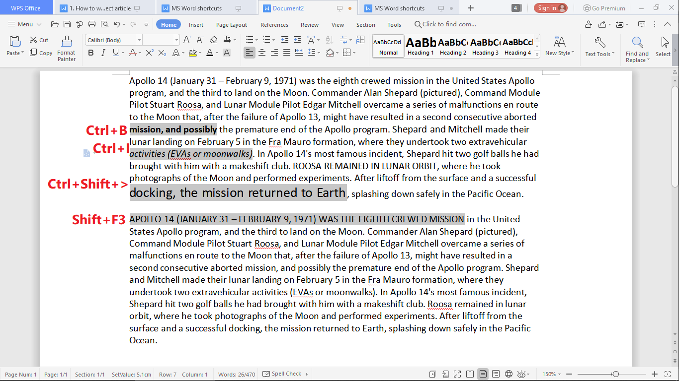 Keyboard shortcut to change case in word bicycleloadfre