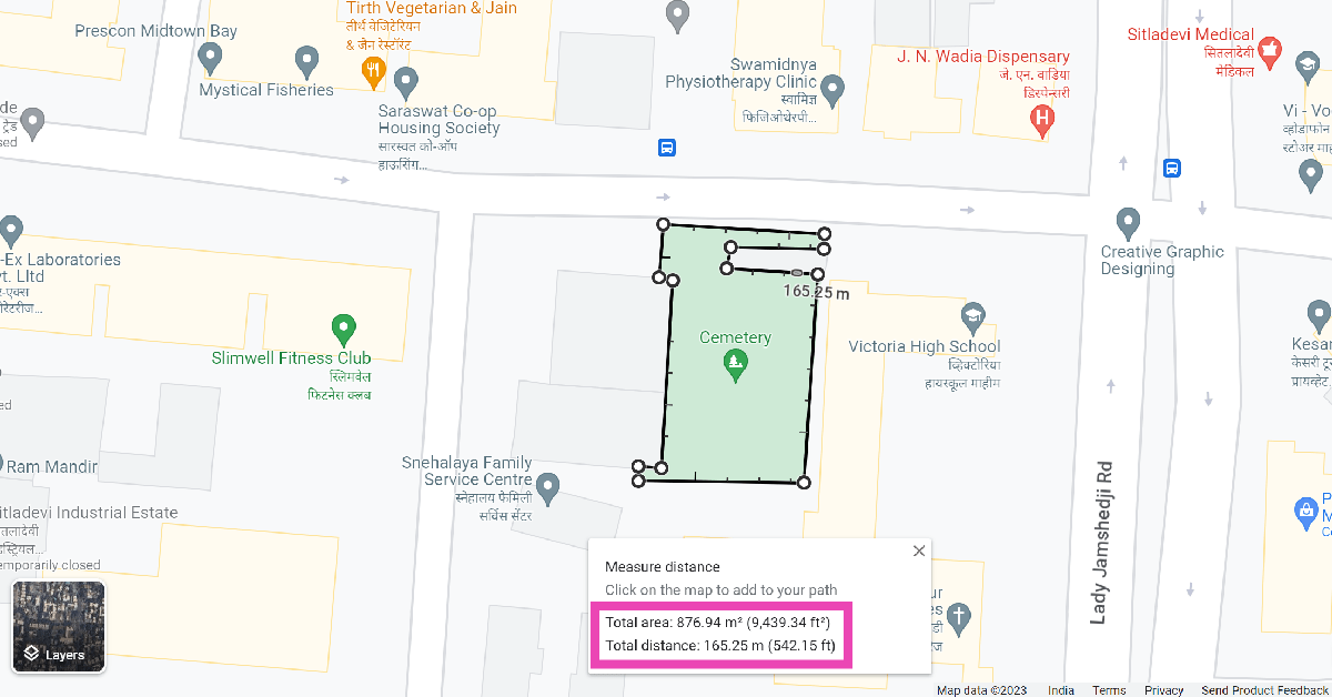 How to measure the distance between two points on Google Maps?