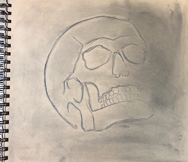 Charcoal drawing Jane draws using different types of charcoal