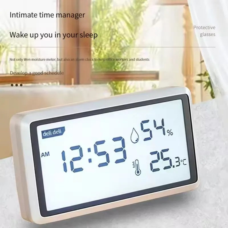 Xiaomi Deli DL336003 Temperature Humidity Meter Alarm Clock Sensor