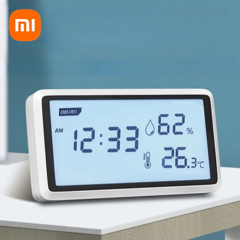 Xiaomi Deli DL336003 Temperature Humidity Meter Alarm Clock Sensor