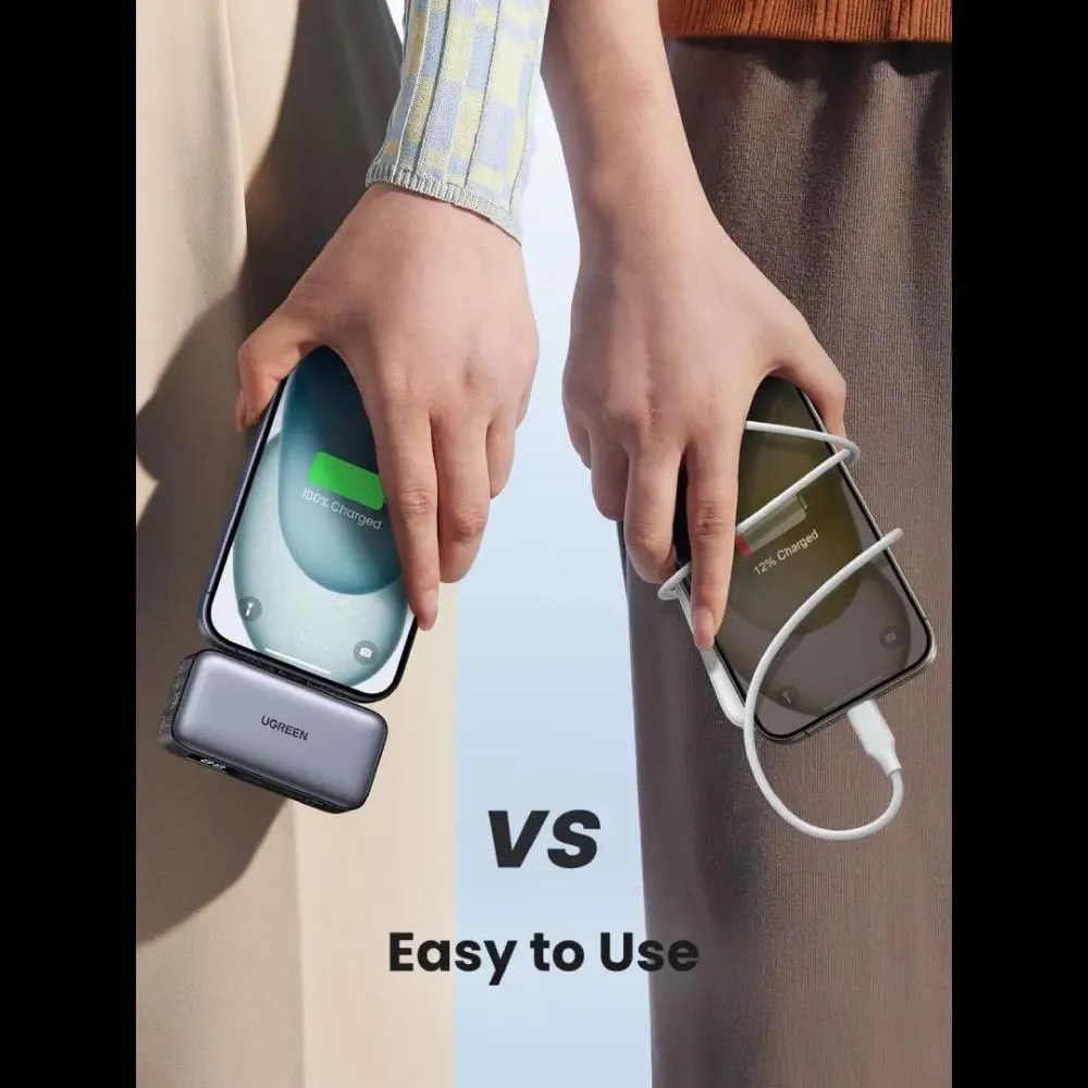 UGREEN 5000mAh 22.5W Power Bank BuiltIn USBC Connector with LED