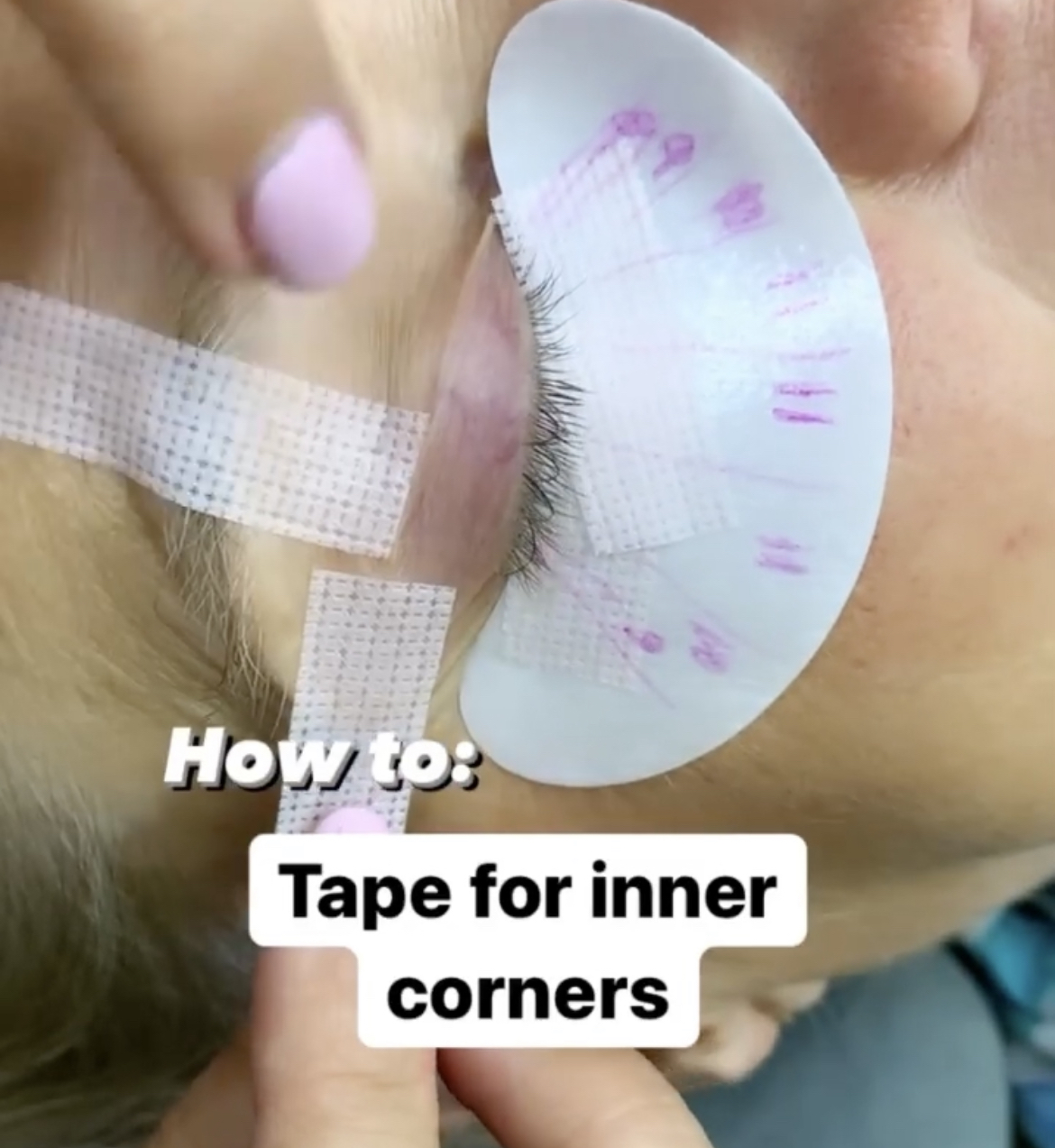 How to Tape for Inner Corner Lashes?Lash Training Lash Artist