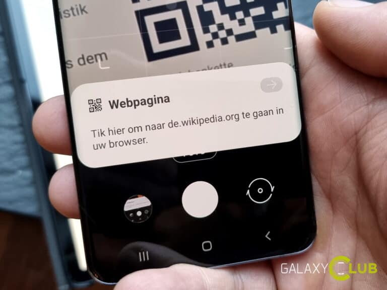 Samsung Galaxy tip scan QR codes met de normale camera app