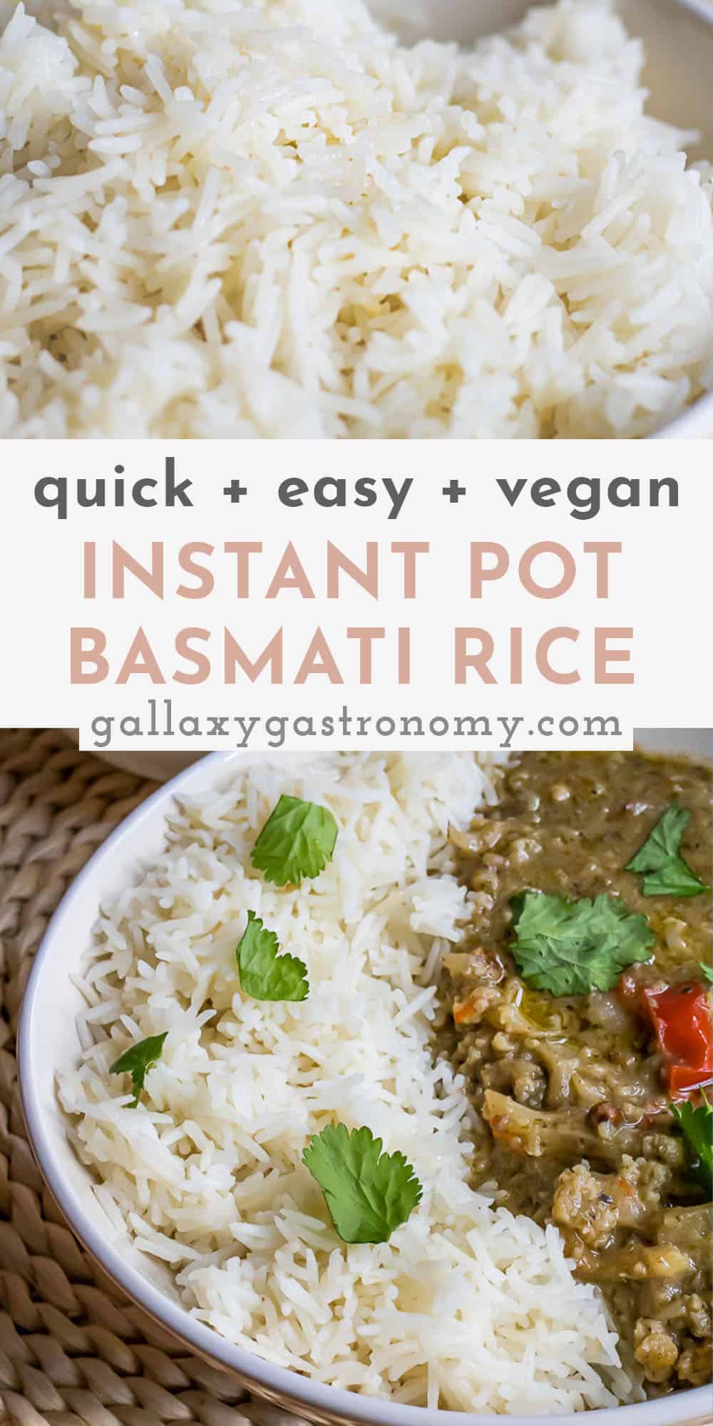 Basmati Rice Instant Pot Recipe (failproof!) Gallaxy Gastronomy