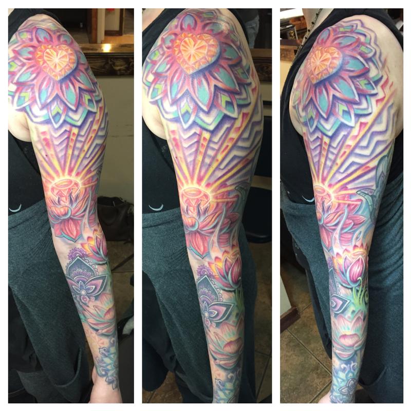 Color lotus tattoo by Phil Robertson Tattoos