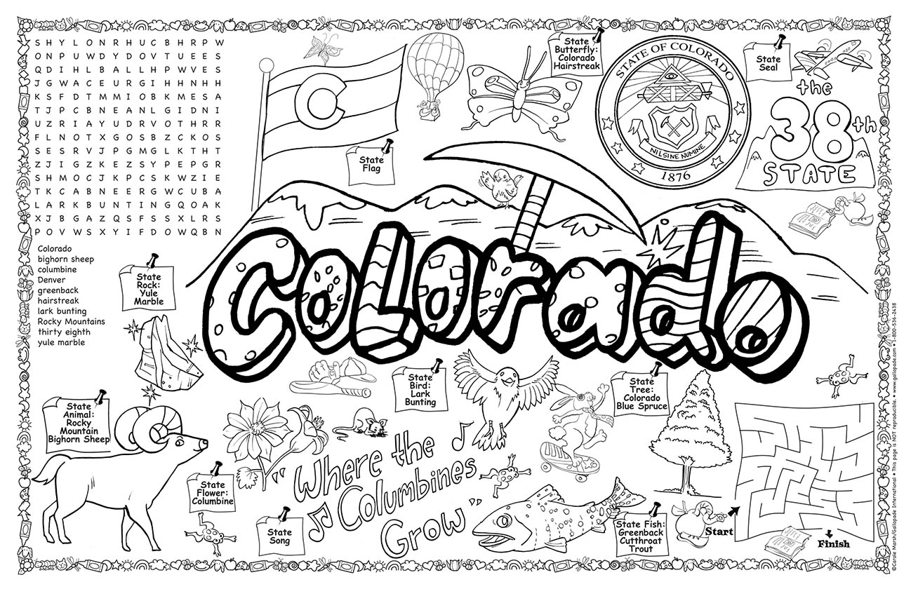 Colorado Symbols & Facts FunSheet Pack of 30