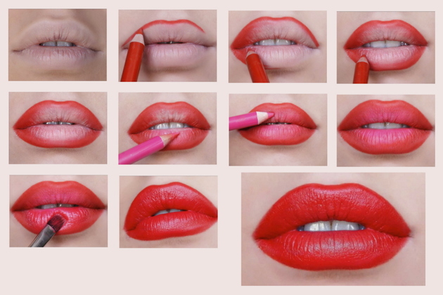 Bold Red Lipstick Tutorial Step by Step for Christmas