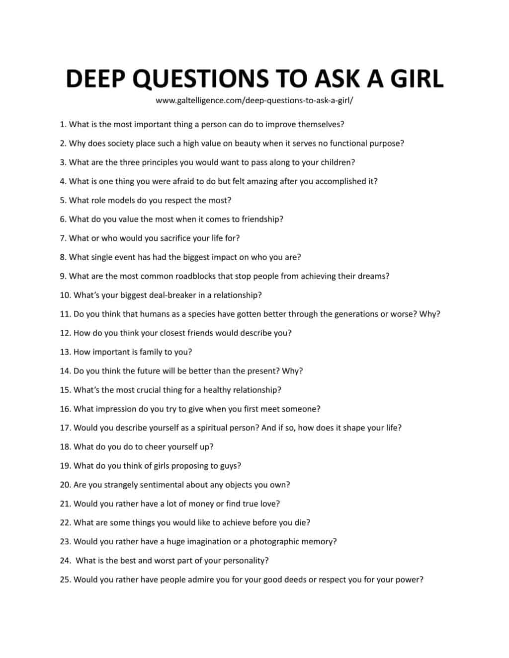 31 Deep Questions To Ask A Girl Best Questions To Know Her Deeper