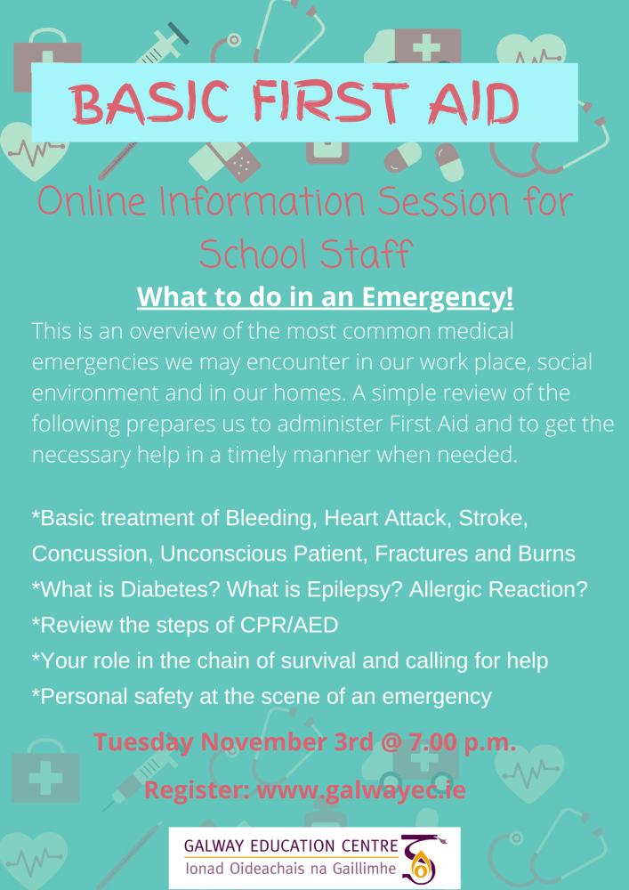 Basic First AidPost Primary to Galway Education Support