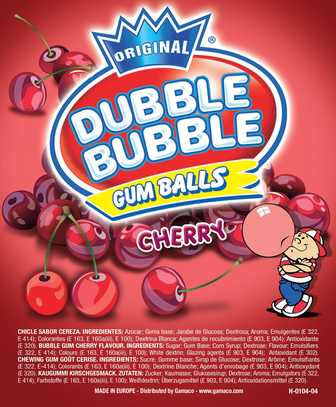 Cherry Dubble Bubble Gumballs Gamaco