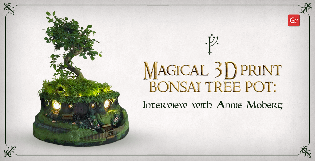 Hobbiton Bonsai Tree Pot 3D Printed House Miniature from LOTR