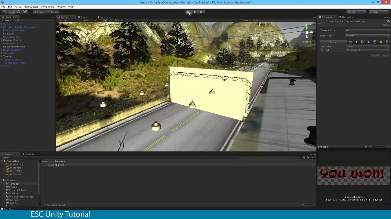 ESC Unity Tutorial Racing Game 06 Texture Labels