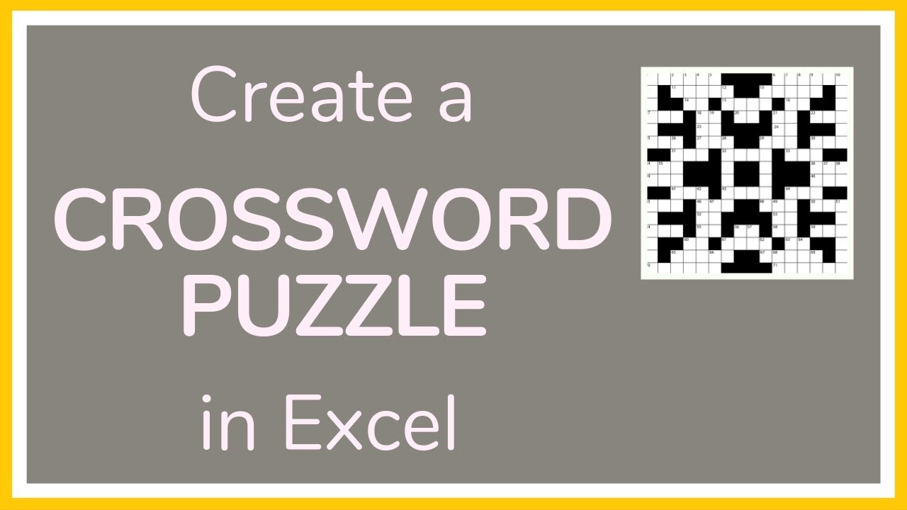 How to Create a Crossword Puzzle in Excel Tutorial Game Designers Hub