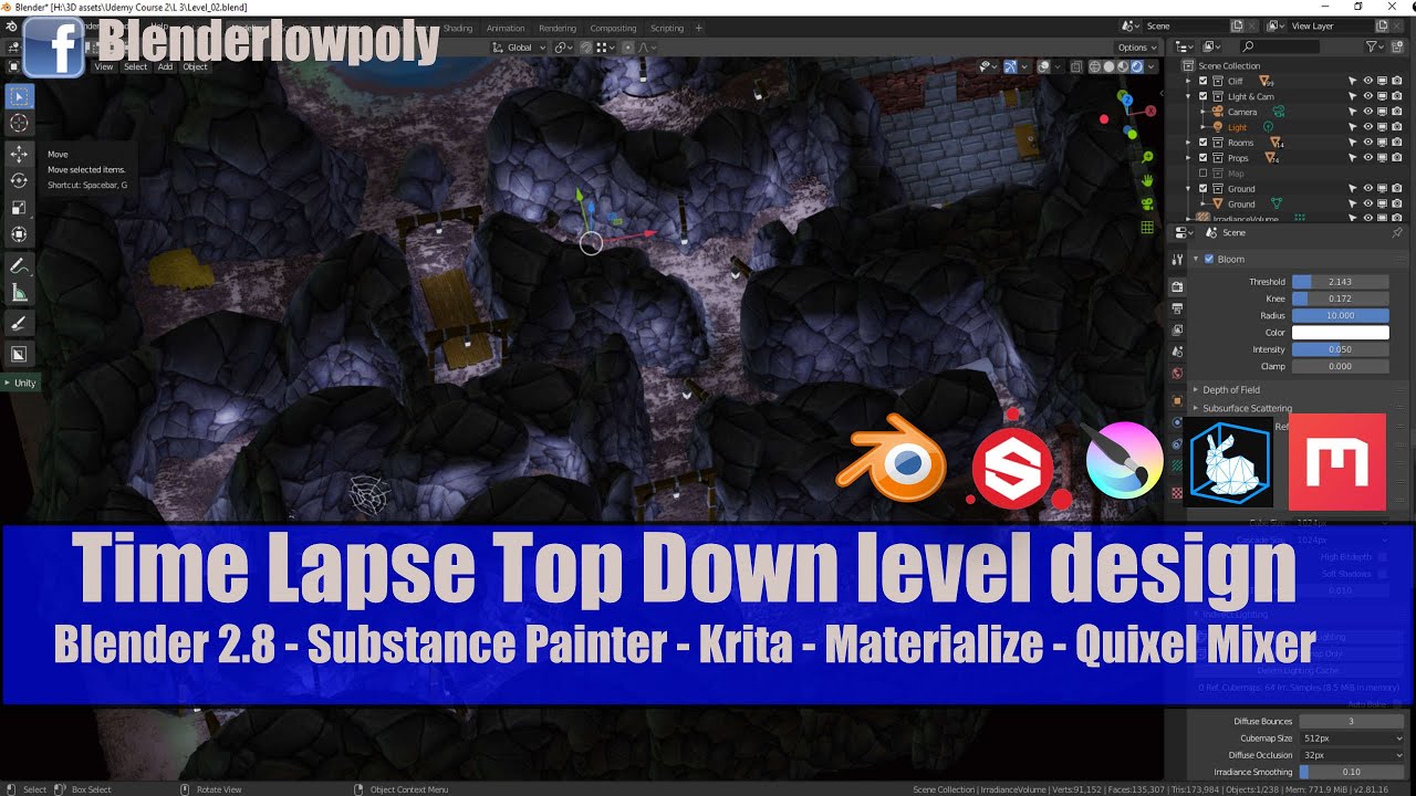 Time Lapse Top Down level design Blenderlowpoly Game Designers Hub