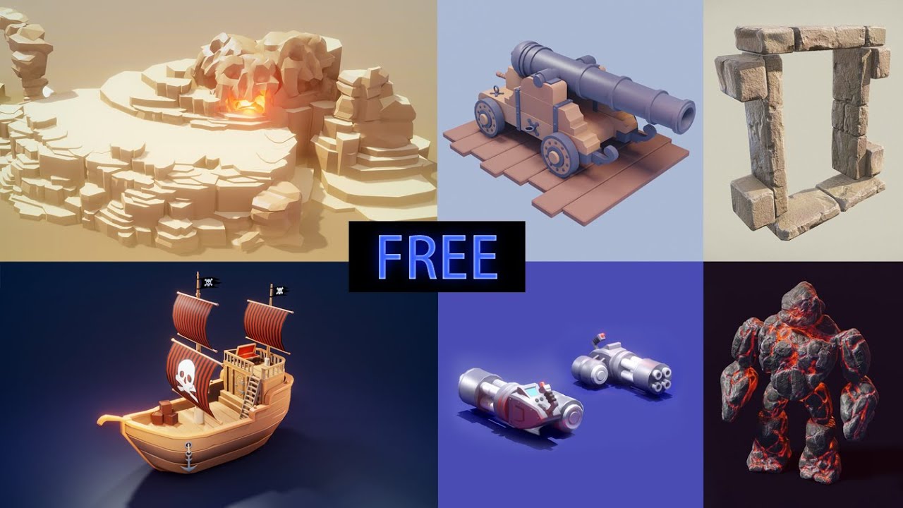 FREE DOWNLOAD Preview of a 3d Model Bundle Pack Low