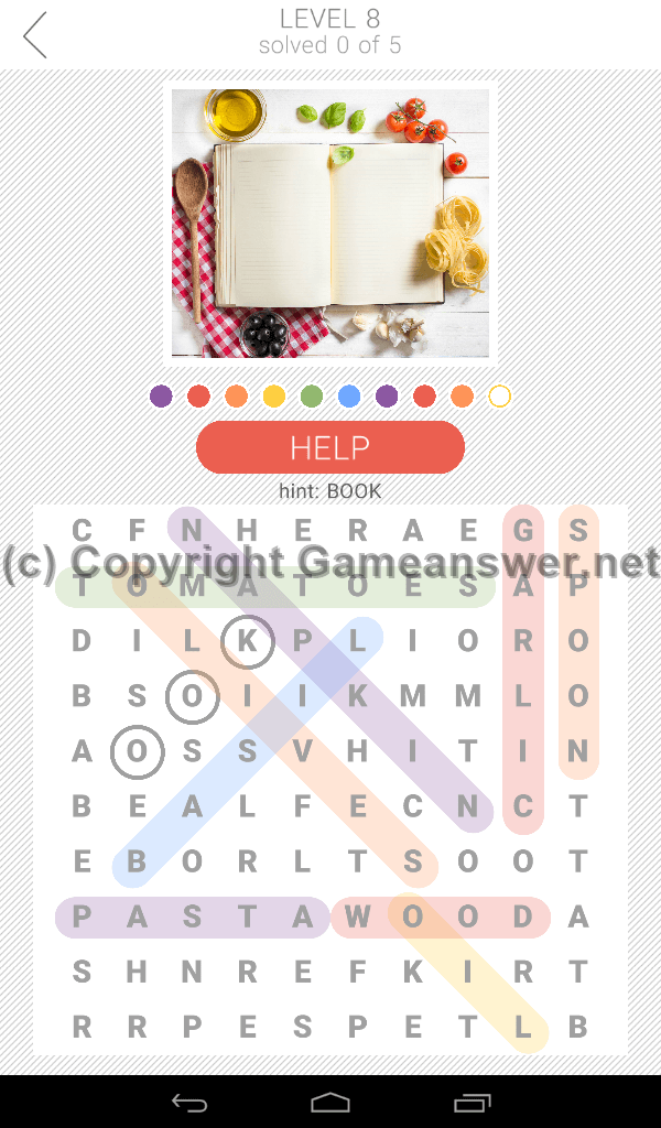 10x10 Word Search Level 8 Answers and Hints Game Answer