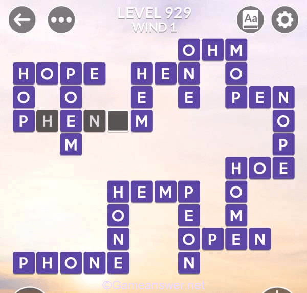 Wordscapes Level 929 Answers [ + Bonus Words ] GameAnswer
