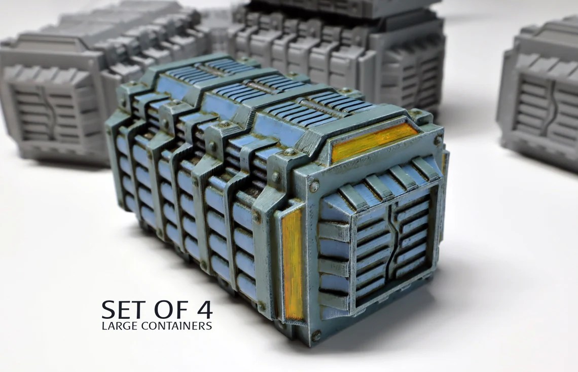 Large SciFi Containers Tabletop Game Terrain suitable for War Games