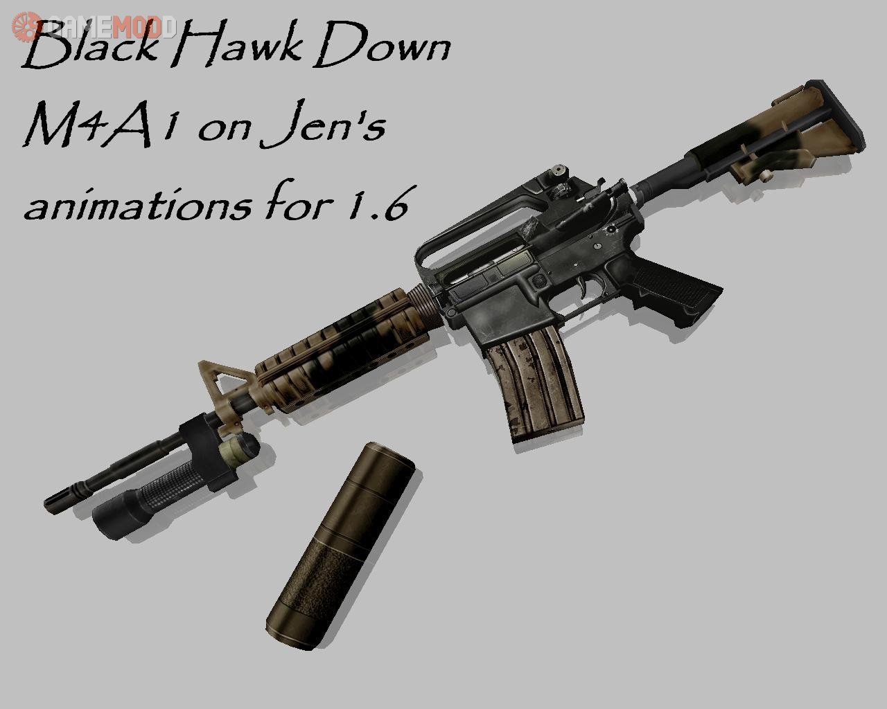 Black Hawk Down M4 » CS 1.6 Skins Weapons Colt M4A1 GAMEMODD