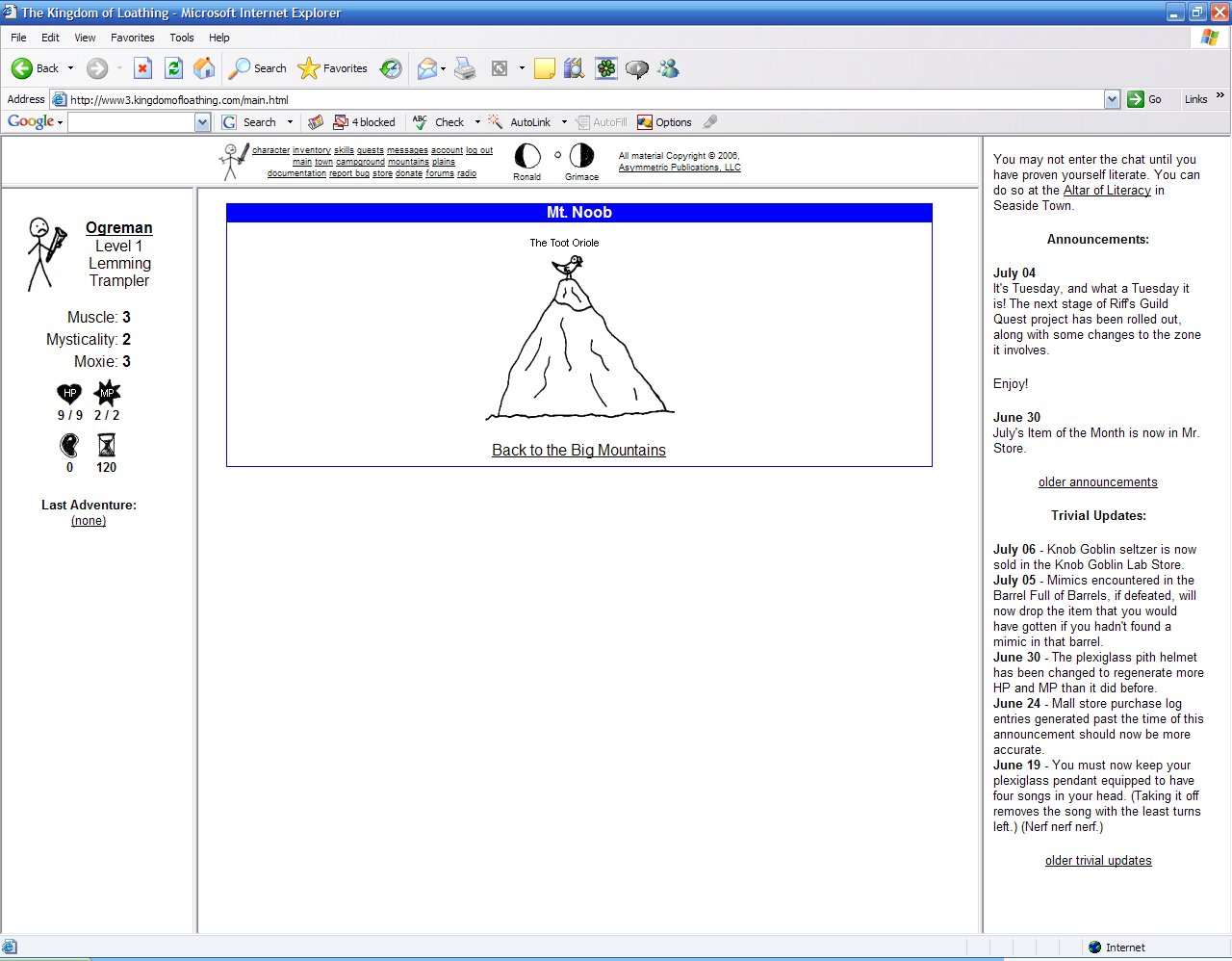 Kingdom of Loathing Online Game of the Week
