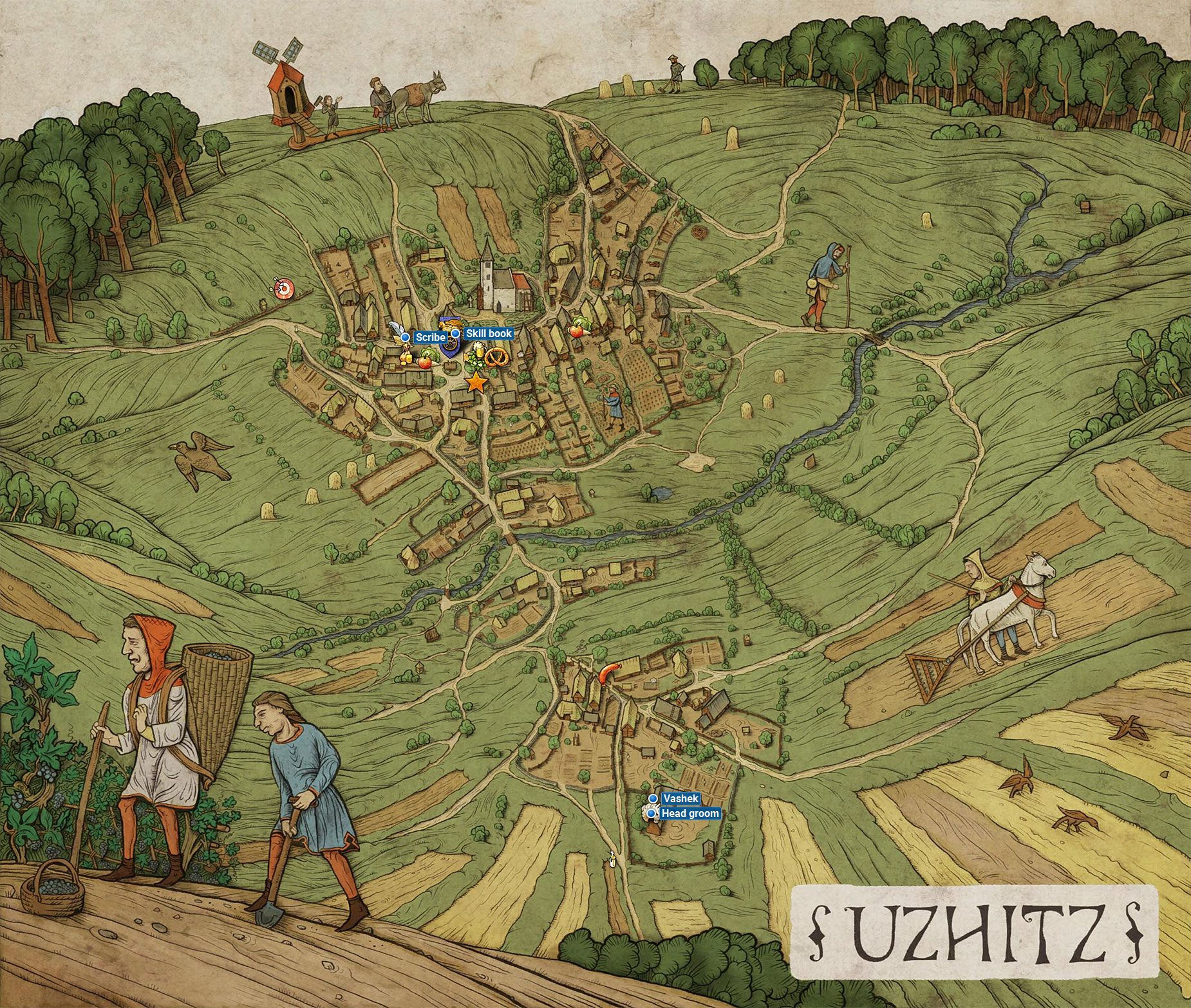 Uzhitz Maps of main locations in Kingdom Come Deliverance Kingdom
