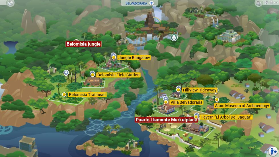 The Sims 4 New Worlds locations
