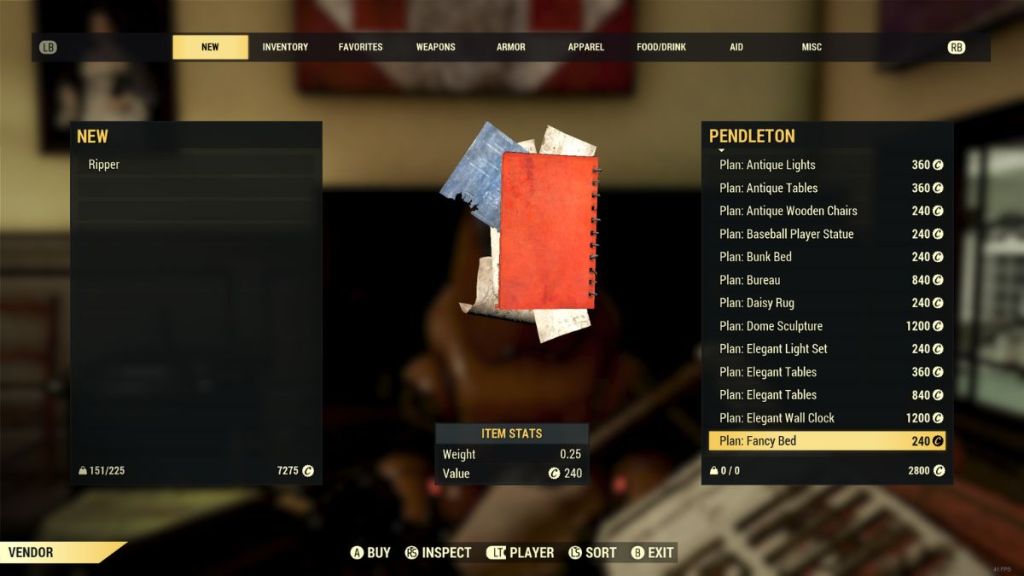 How to find the Fancy Bed plans in Fallout 76 Gamepur