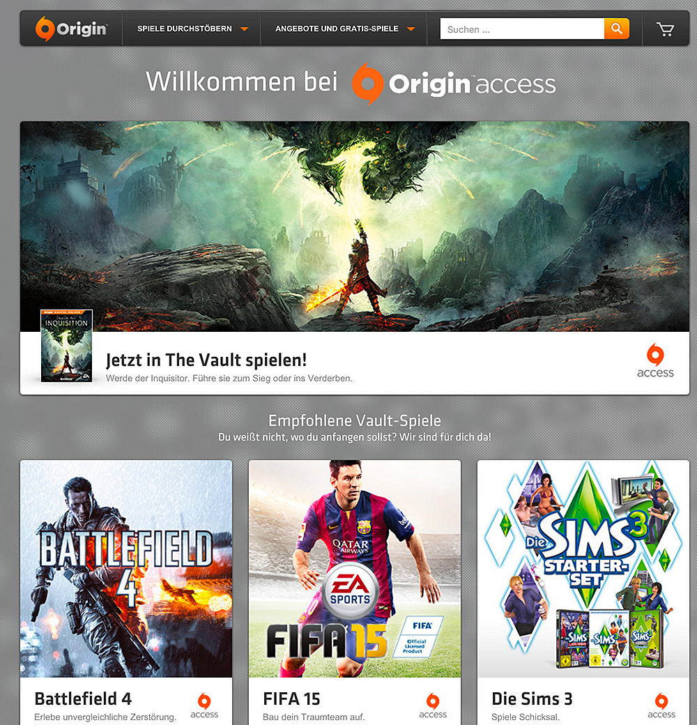 Electronic Arts startet Origin Access für PC › GamesGuide