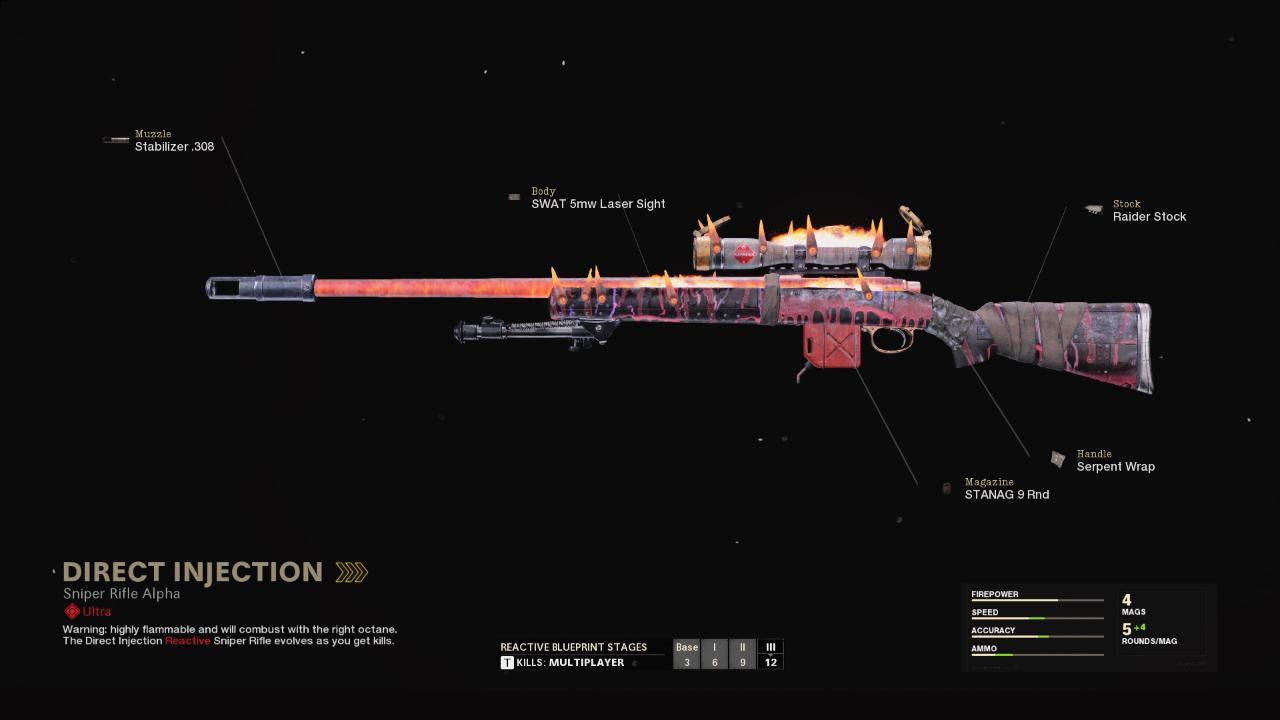 Direct Injection COD Warzone Black Ops Cold War Weapon Blueprint Attachments Call of Duty