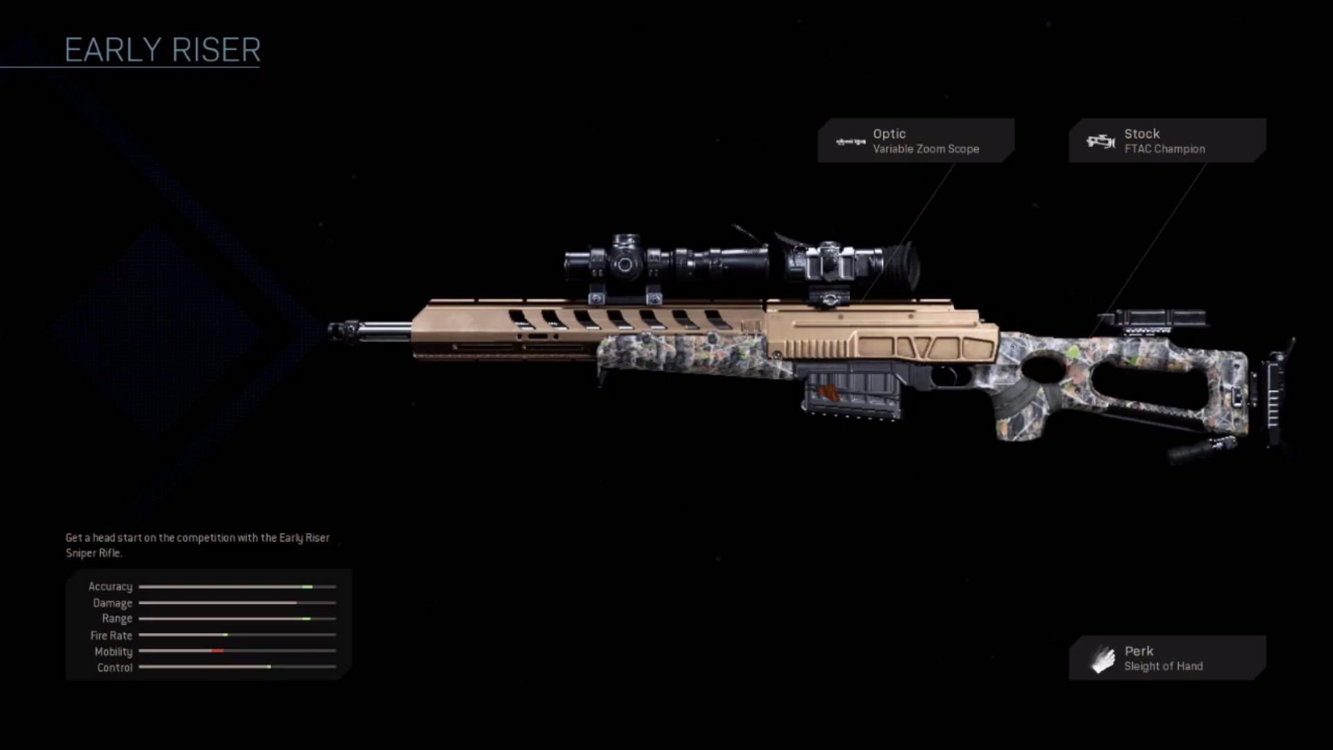 Early Riser COD Warzone Modern Warfare Weapon Blueprint Call of Duty