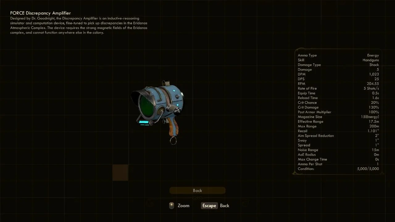 Discrepancy Amplifier The Outer Worlds Weapons