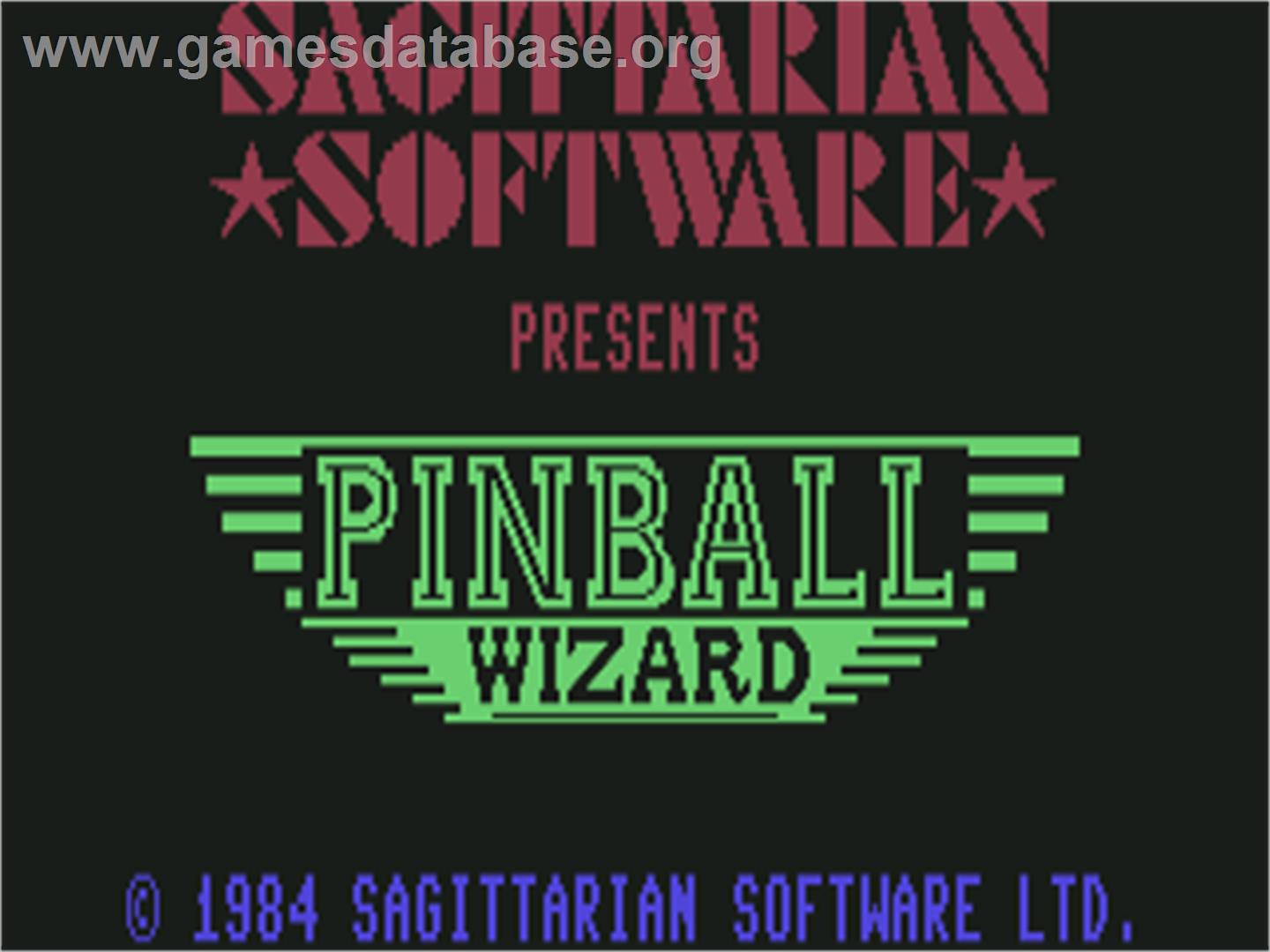 Pinball Wizard Amstrad CPC Artwork Title Screen