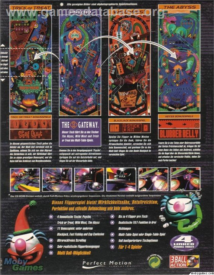 Psycho Pinball Microsoft DOS Artwork Box Back