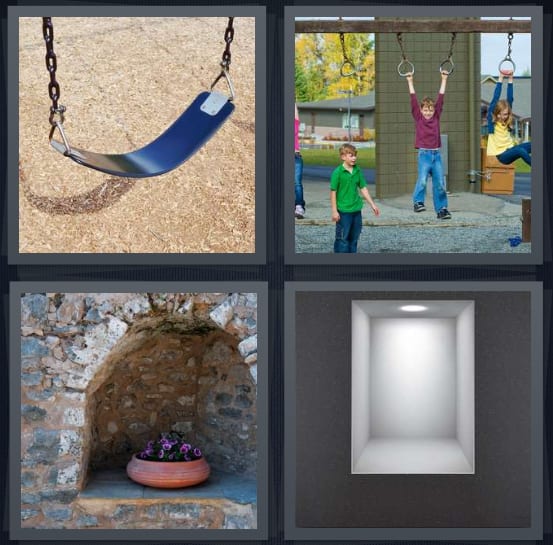 4 Pics 1 Word Answers for Swing, Play, Alcove, Light