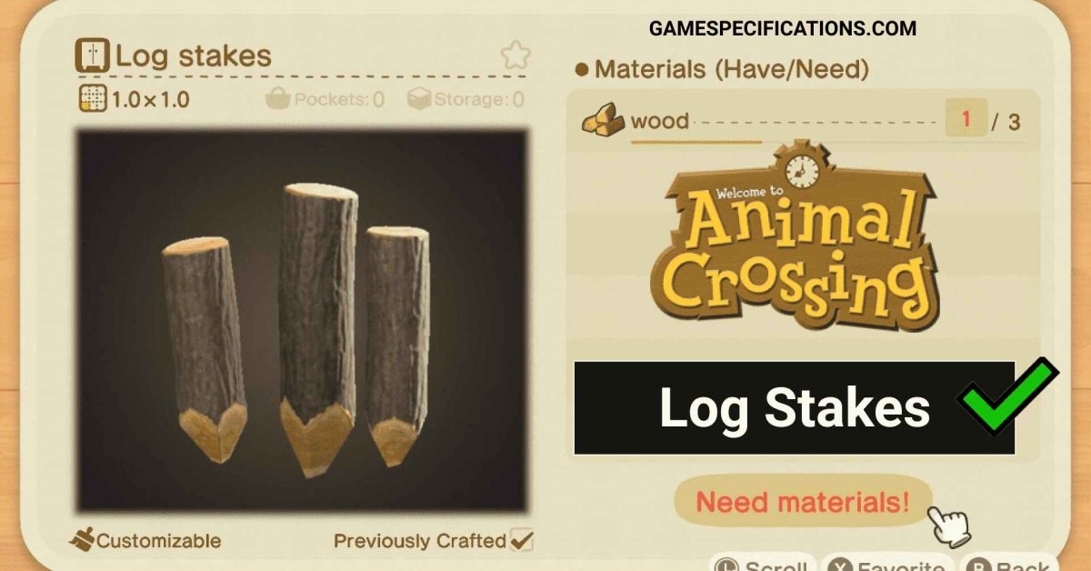 How To Get Log Stakes In Animal Crossing Game Specifications