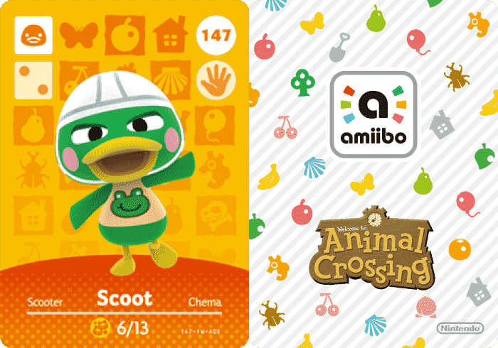 Scoot Amiibo Card Nintendo Animal Crossing Amiibo Cards Series 2 6 Pack Nintendo Wii New