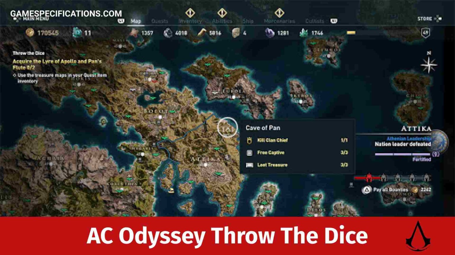 Secrets in Assassin's Creed Odyssey Throw The Dice Quest Game