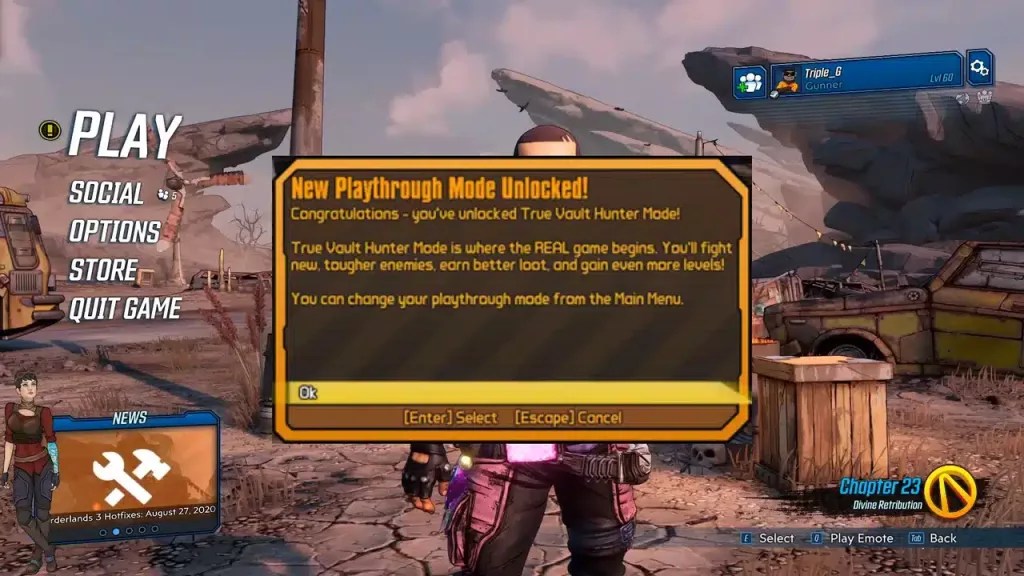 True Vault Hunter Mode Borderlands 3 Game Specifications