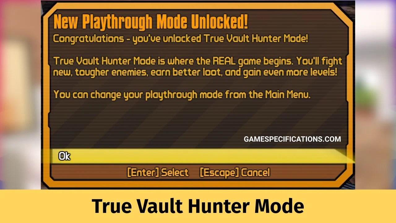 True Vault Hunter Mode Borderlands 3 Game Specifications
