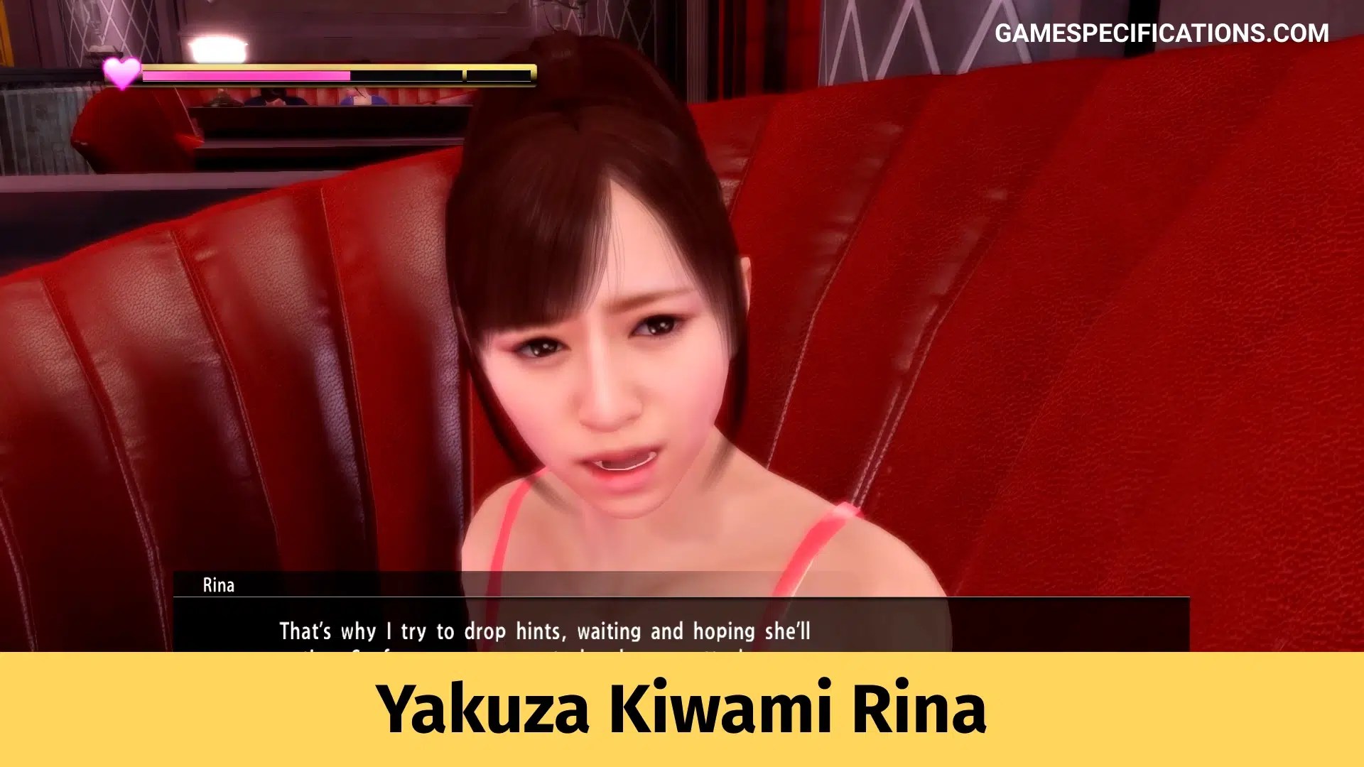 Yakuza Kiwami Rina Guide Game Specifications
