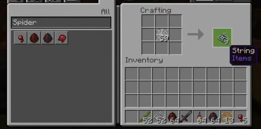 How To Make String Minecraft Game Specifications