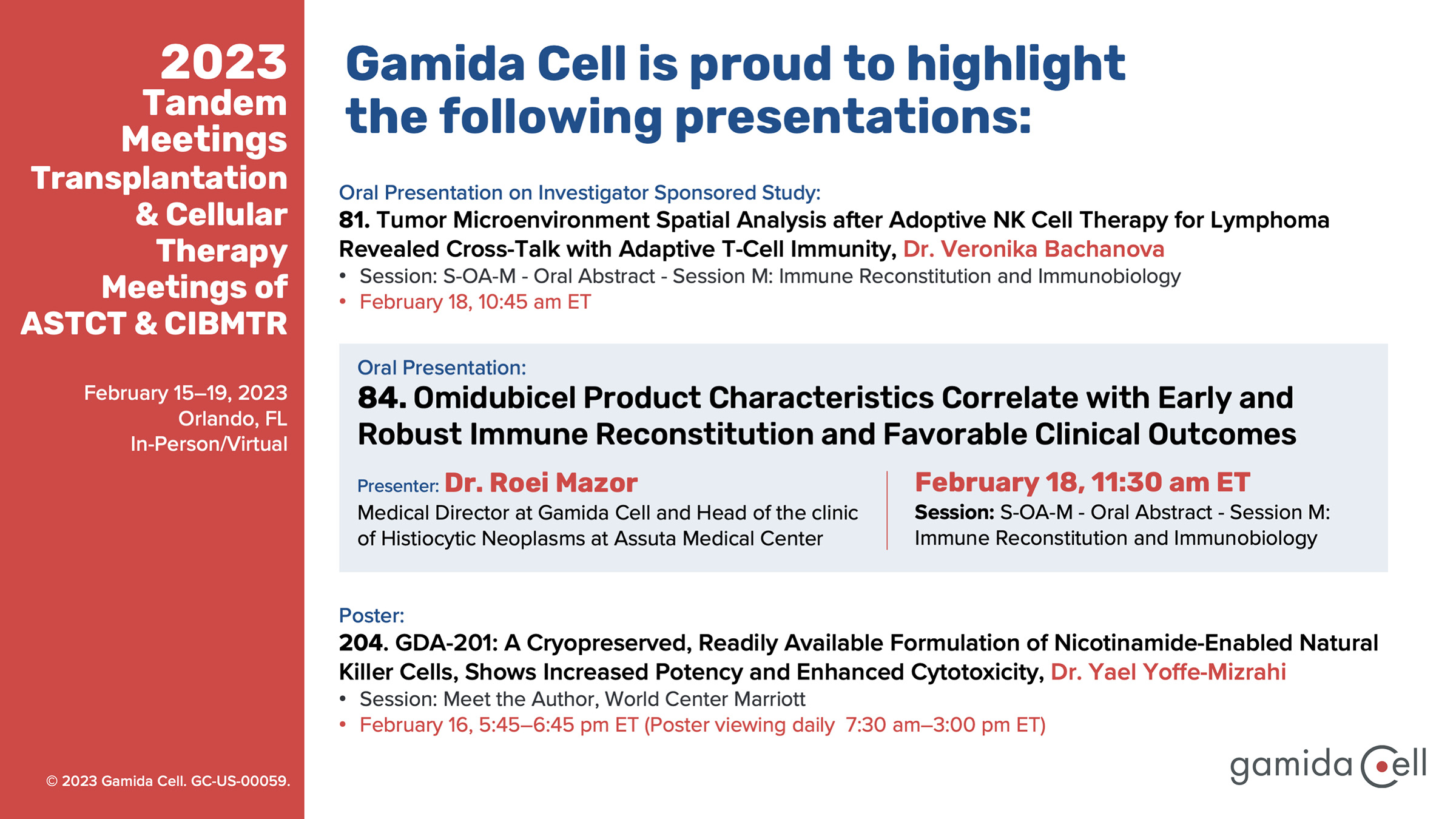 Gamida Cell Cell and Immune Therapy Technologies