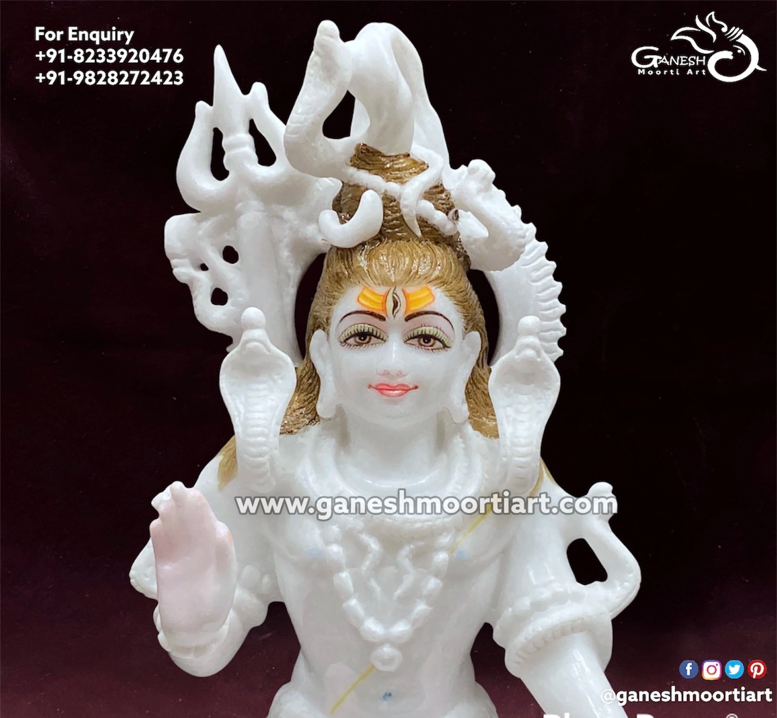 Big Shiv Statue in Marble Ganesh Moorti Art