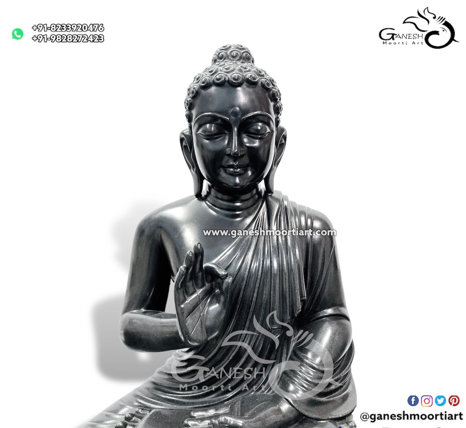 Buy Stone Buddha Statue online Ganesh Moorti Art