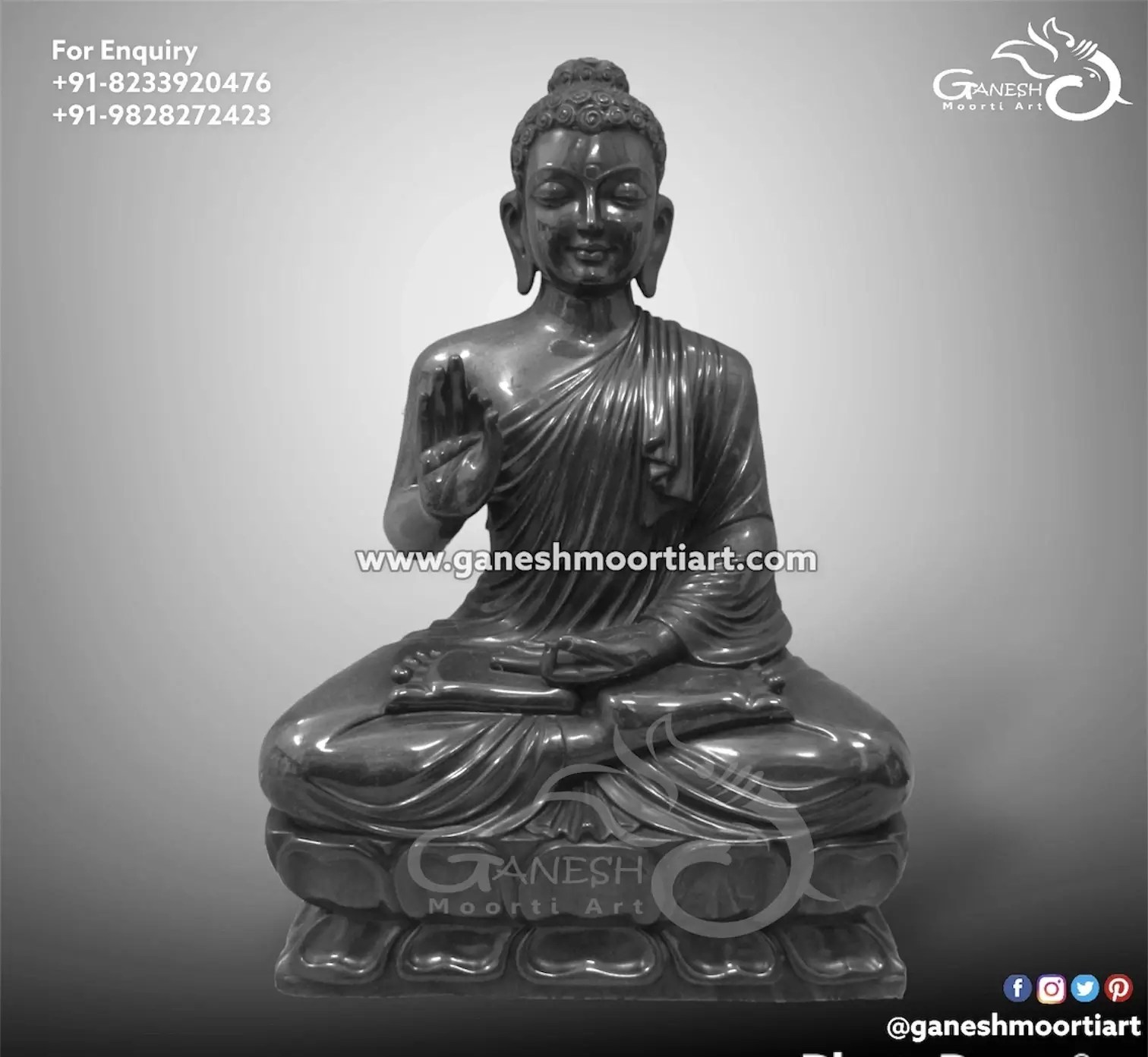 Order Black And White Marble Buddha Statue For Home