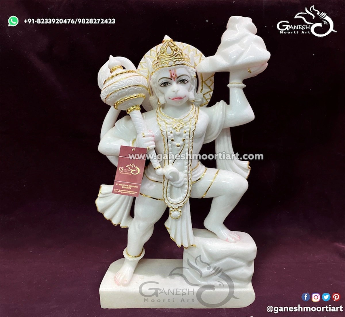 Hanuman Marble Statue Panchmukhi Hanuman Marble Idol
