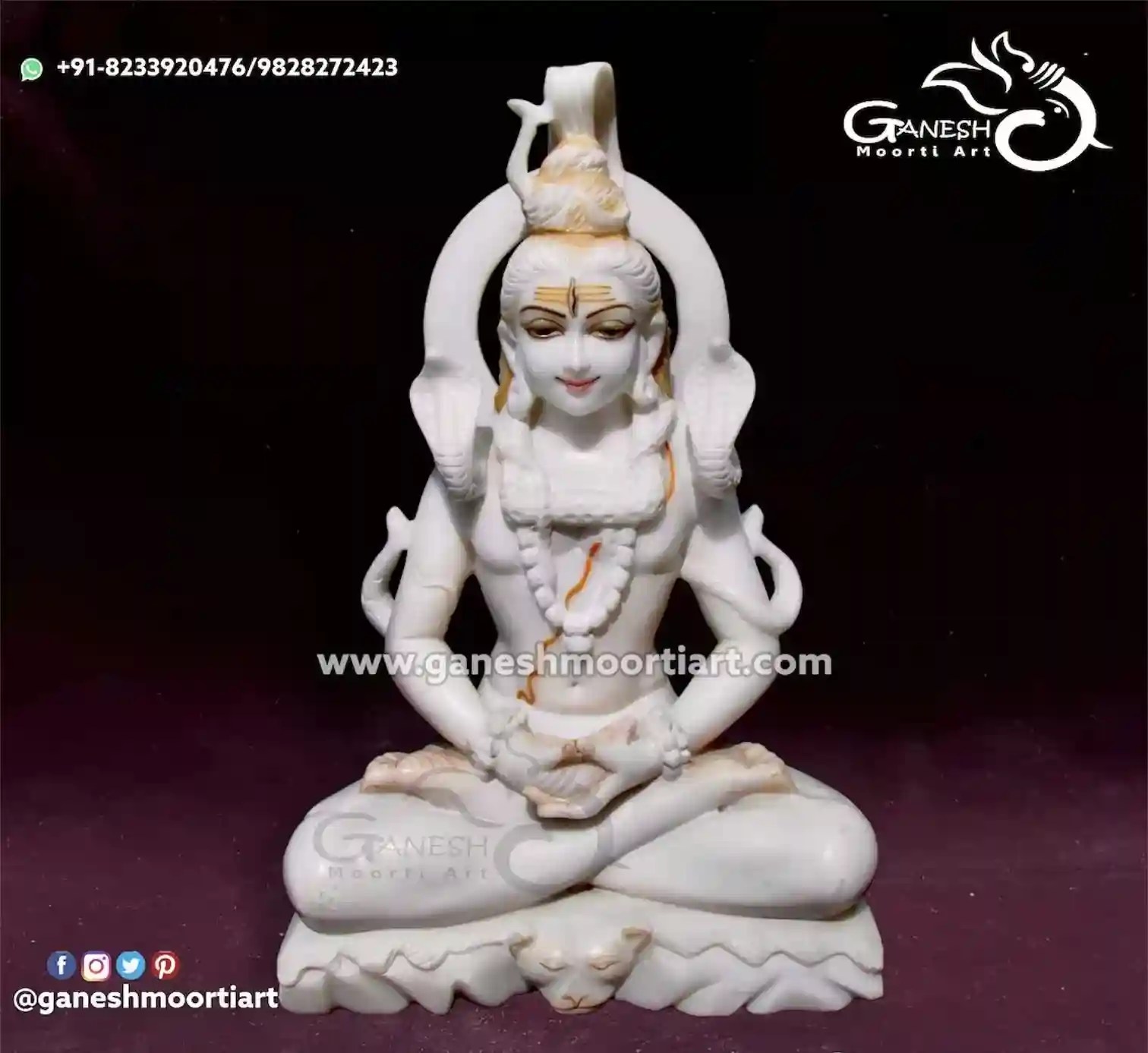 White Marble Shiv Ji Statue Shiva Marble Statues in India