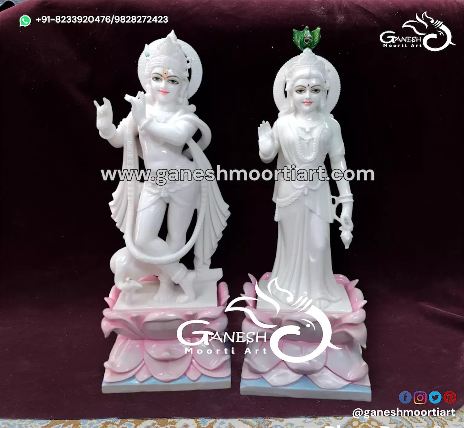 White Marble Radha Krishna Statue Top Marble Statue Manufacturer